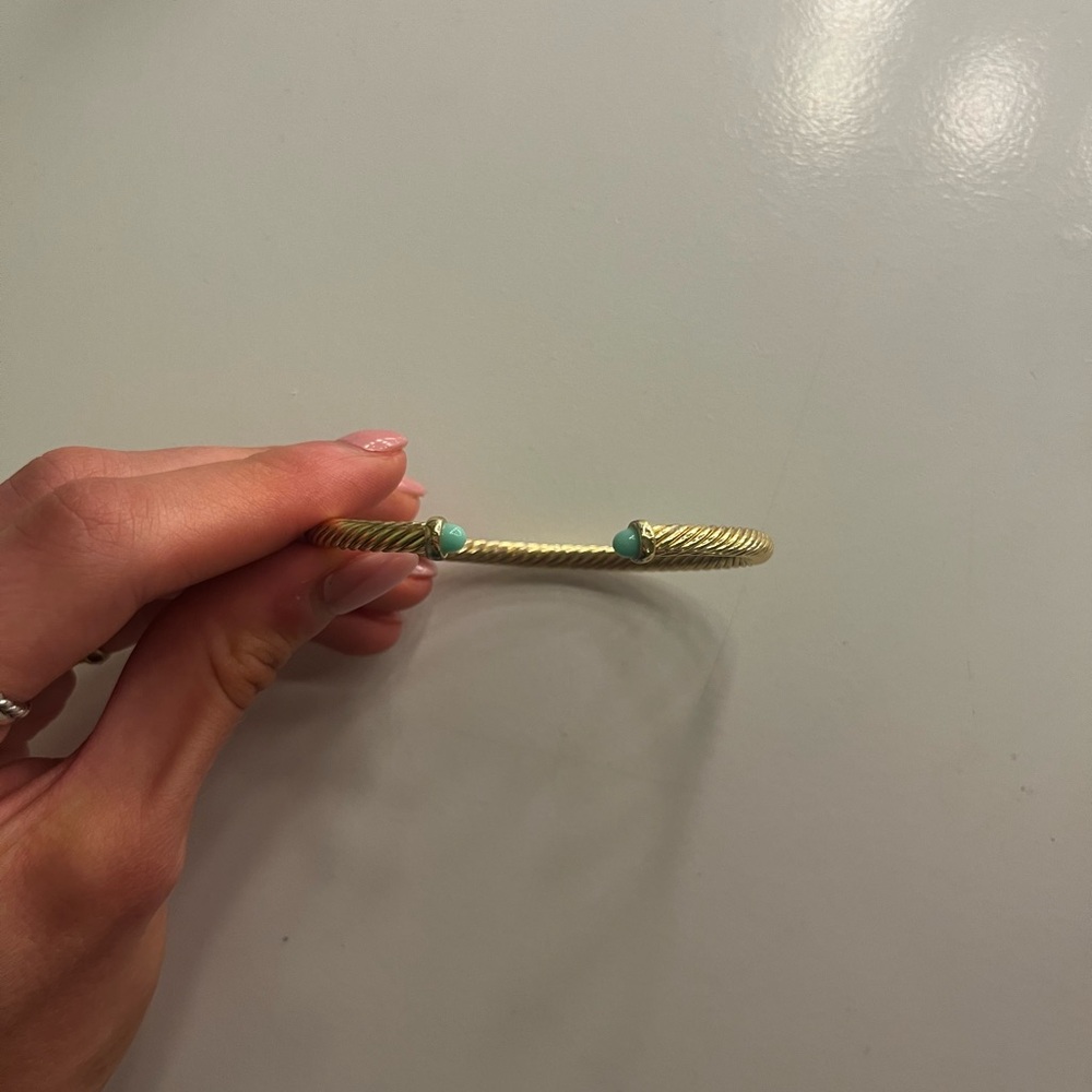Gold and Green cuff Bracelet